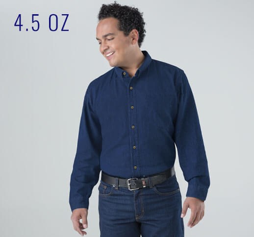 Camisa ligera de mezclilla (4.5 oz) para hombre