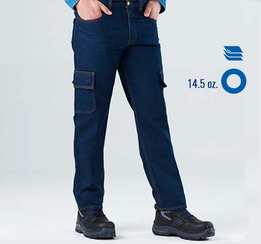 Heavy-Duty Cargo Denim Pants