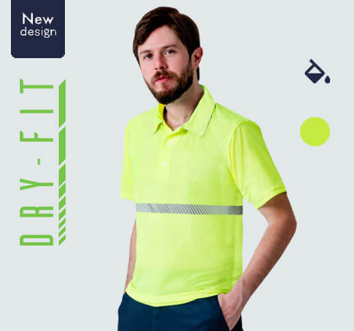 High Visibility Polo Shirt with Reflective stripes